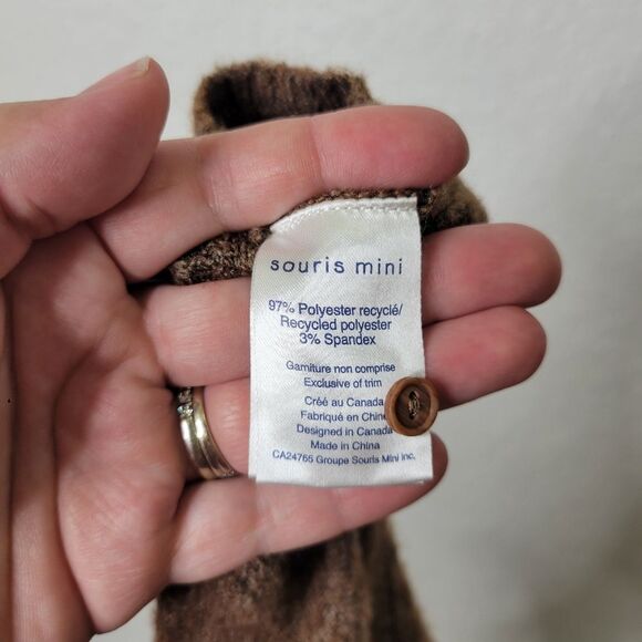 Souris Mini Size 0-3 Months Brown Long Sleeve Cable Knit Sweater Jumpsuit Onrsir - Picture 5 of 5